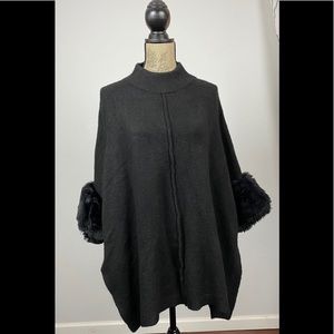 Saks Fifth avenue Black Sweater with Faux Fur